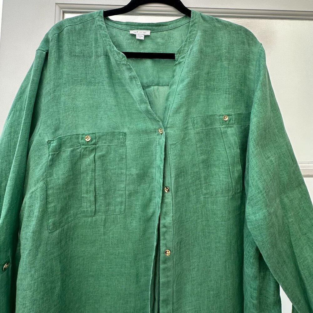 Women's 100% Linen Button Down